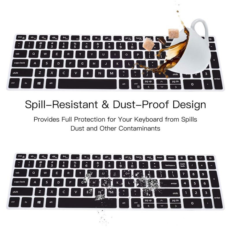 imComor Keyboard Cover for Dell Inspiron 15 3000 3501 3502 3505, Dell Inspiron 15 17 5000 5584 5593 5594 5598 5501 5502 5505 5508 5509, 7000 7500 7590 7591 7501 7506 7706 7790 7791 Keyboard Skin, Black - Image 4